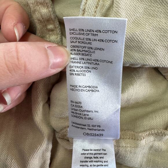 Pilcro Blazer Womens Large Tan Summer Relaxed Jacket Linen Cotton Blend - Picture 9 of 12